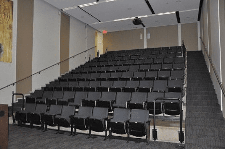 stadium seating in a large lecture hall